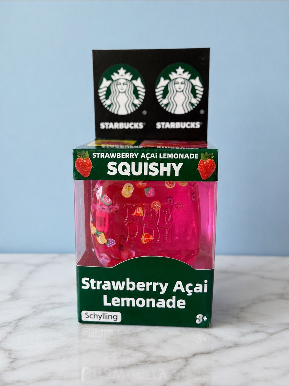 NeeDoh Starbucks Strawberry Açaí Lemonade Squishy - Pink
